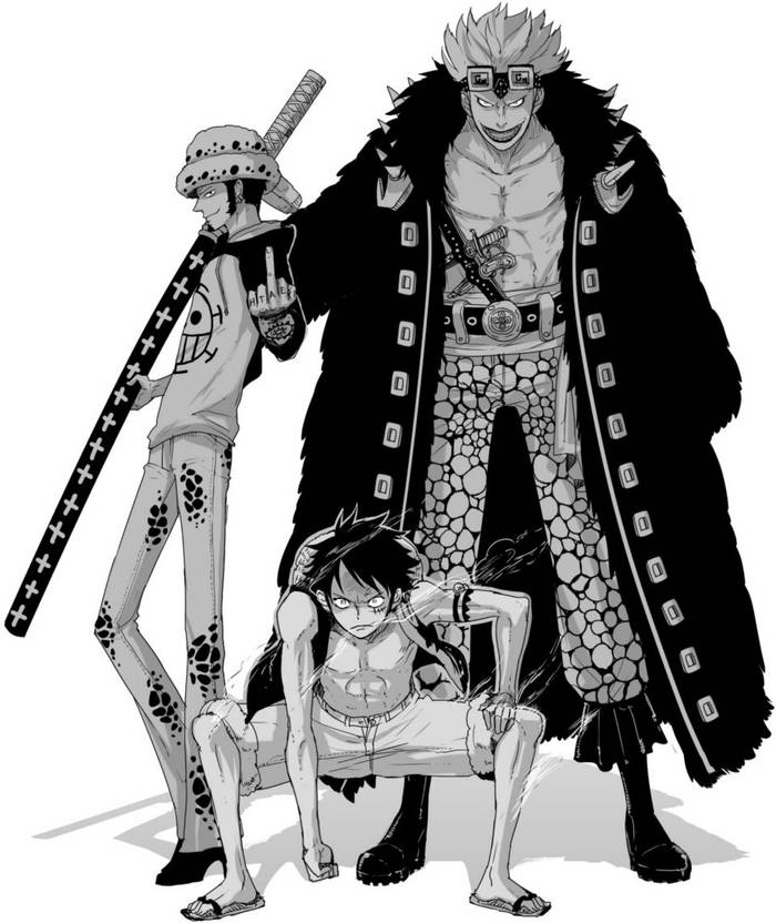 Athah Anime One Piece Trafalgar Law Eustass Monkey D Luffy