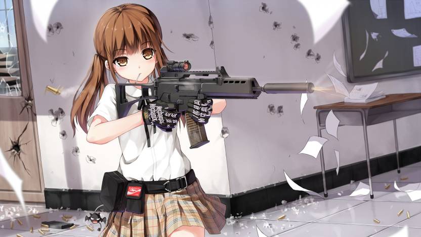 Athah Anime Original Girl Weapon Heckler Koch G36 School