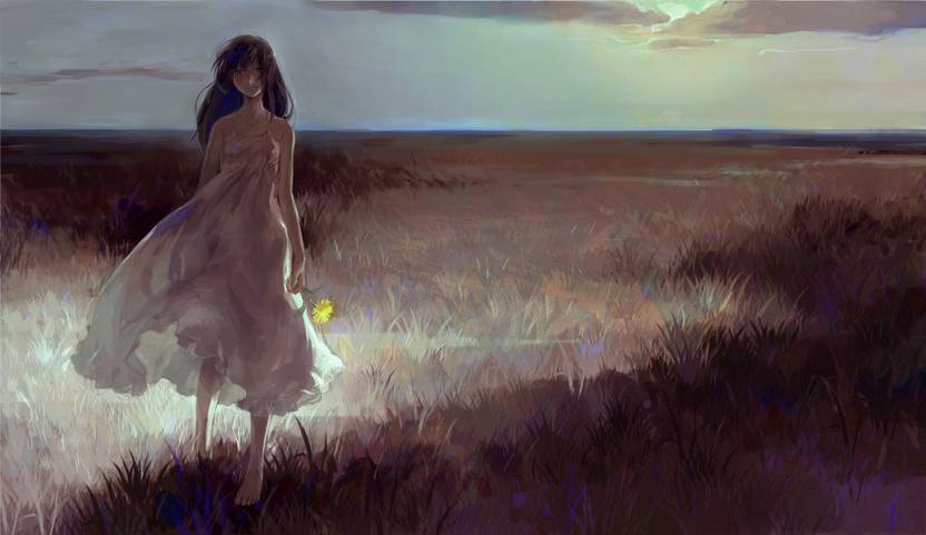 Athah Anime Original Girl Long Hair Digital Art Black Hair