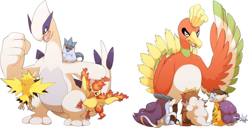Athah Anime Pokemon Lugia Articuno Zapdos Moltres Ho Oh