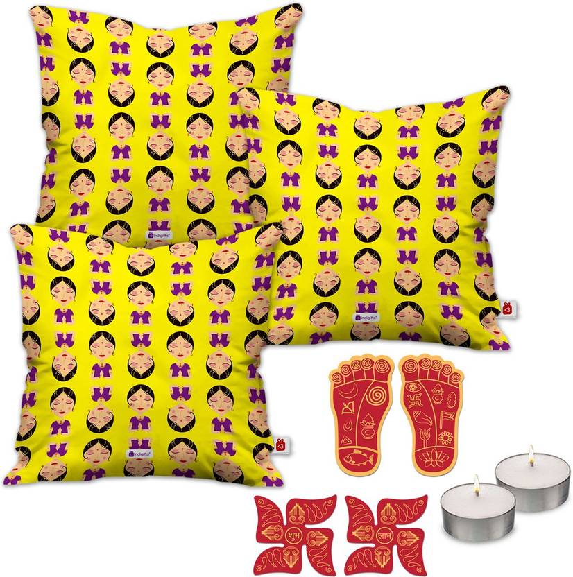 Indigifts Diwali Gift Items Diwali Gifts For Home Deepavali Decoration Diwali Stickers For Wall Cushion Covers 30 Cm D Cm094 Etn16026 Cushion Candle Gift Set Price In India Buy Indigifts Diwali Gift Items Diwali