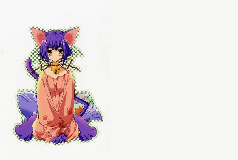 Athah Anime Original Nekogirl Blush Bell Ribbon Short Hair