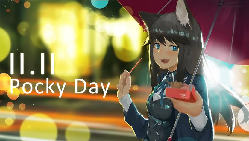 Athah Anime Original Girl Nekomimi Umbrella Light Blue Eyes