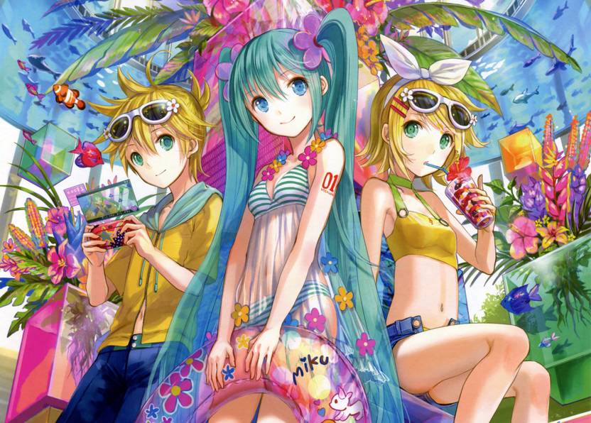Athah Anime Vocaloid Len Kagamine Rin Kagamine Hatsune Miku