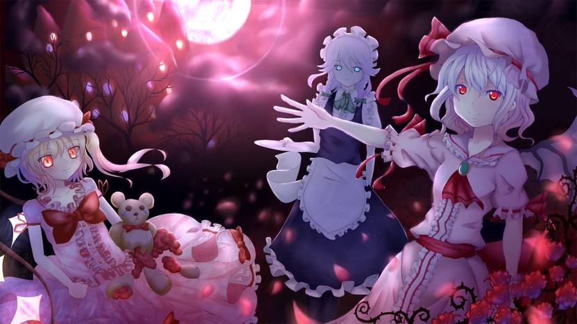 Athah Anime Touhou Remilia Scarlet Flandre Scarlet Sakuya