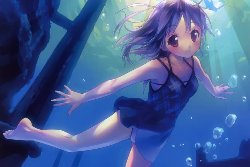 Athah Anime Original Bubble Brown Eyes Short Hair Brown Hair Smile
