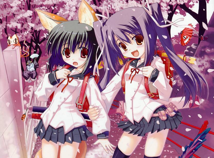 Athah Anime Original Red Eyes Blush Smile Cherry Blossom Bag