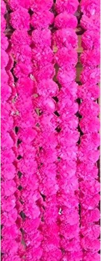 Satyam Kraft Re Usable Artificial Marigold Fluffy Flowers Garlands