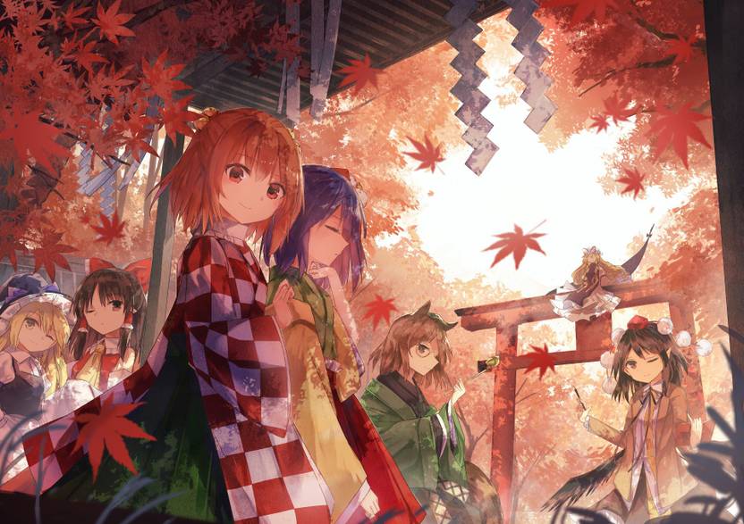 Athah Anime Touhou Aya Shameimaru Kosuzu Motoori Marisa