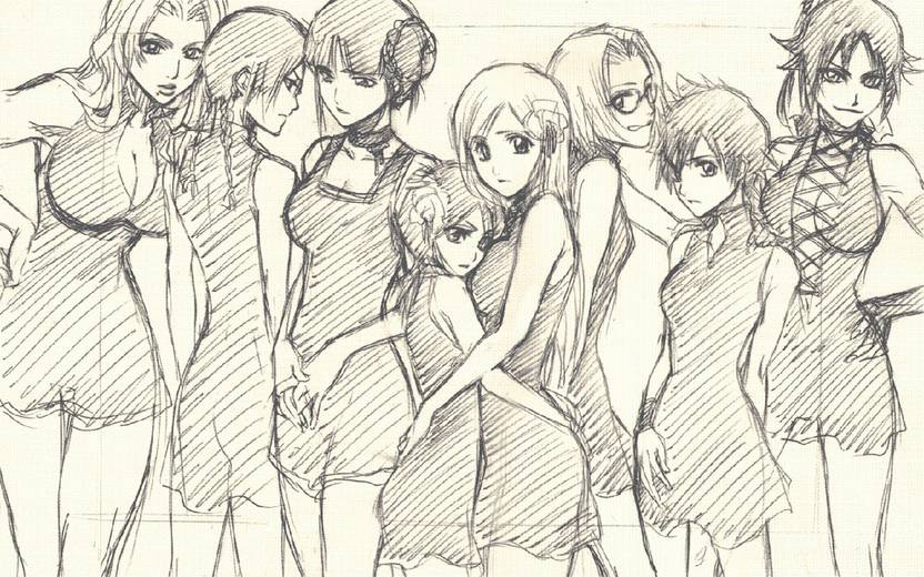 Athah Anime Bleach Rukia Kuchiki Orihime Inoue Rangiku