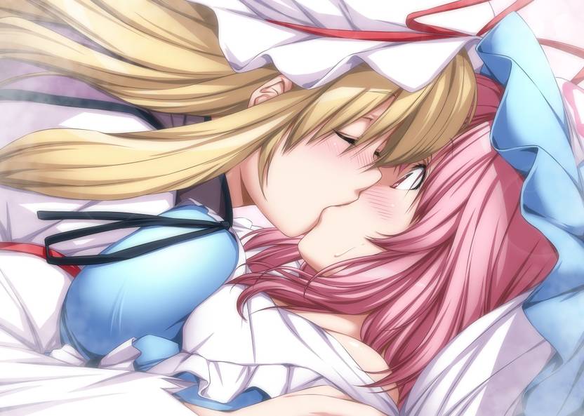 Athah Anime Touhou Yuyuko Saigyouji Yukari Yakumo Kiss 13 19
