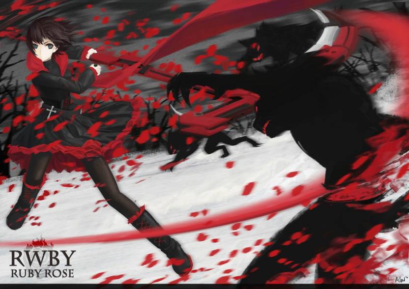 Athah Anime Rwby Ruby Rose Red Beast 13 19 Inches Wall