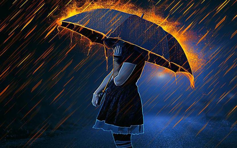 Athah Anime Women Woman Girl Umbrella Fire Rain 13 19 Inches
