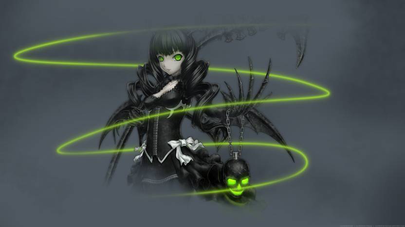 Athah Anime Black Rock Shooter Girl Dark Skull Dead Master