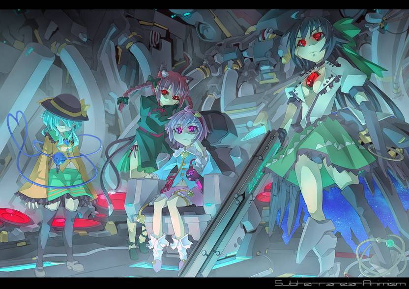 Athah Anime Touhou Utsuho Reiuji Satori Komeiji Rin Kaenbyou