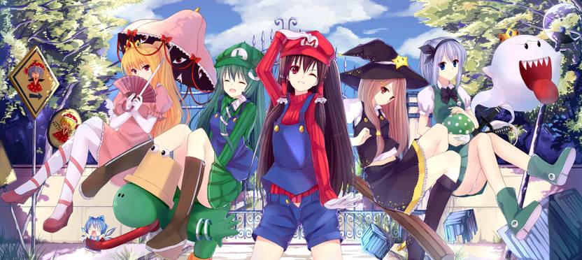 Athah Anime Touhou Reimu Hakurei Sanae Kochiya Kogasa Tatara