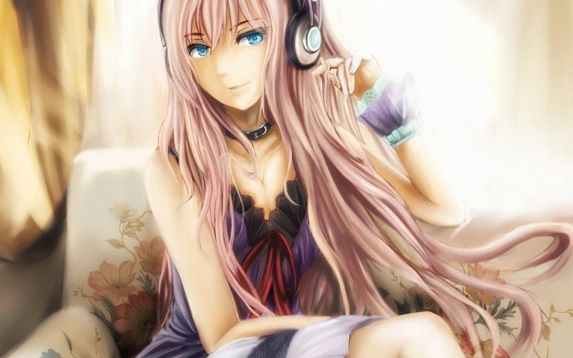 Athah Anime Vocaloid Ia Long Hair Blonde Headphones Blue Eyes Smile