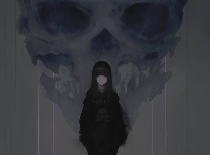 Athah Anime Original Dark Creepy Long Hair Purple Eyes 13 19