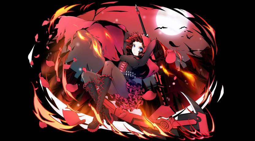 Athah Anime Rwby Ruby Rose Moon Bat Red Hair Scythe 13 19 Inches Athah Anime Rwby Ruby Rose Moon Bat Red Hair Scythe 13 19 Inches Wall Poster Matte Finish Paper Print Inch X Rolled