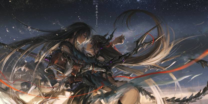 Anime Girl With Black Hair And Sword