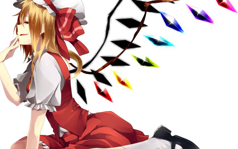Athah Anime Touhou Blonde Red Eyes Short Hair Flandre
