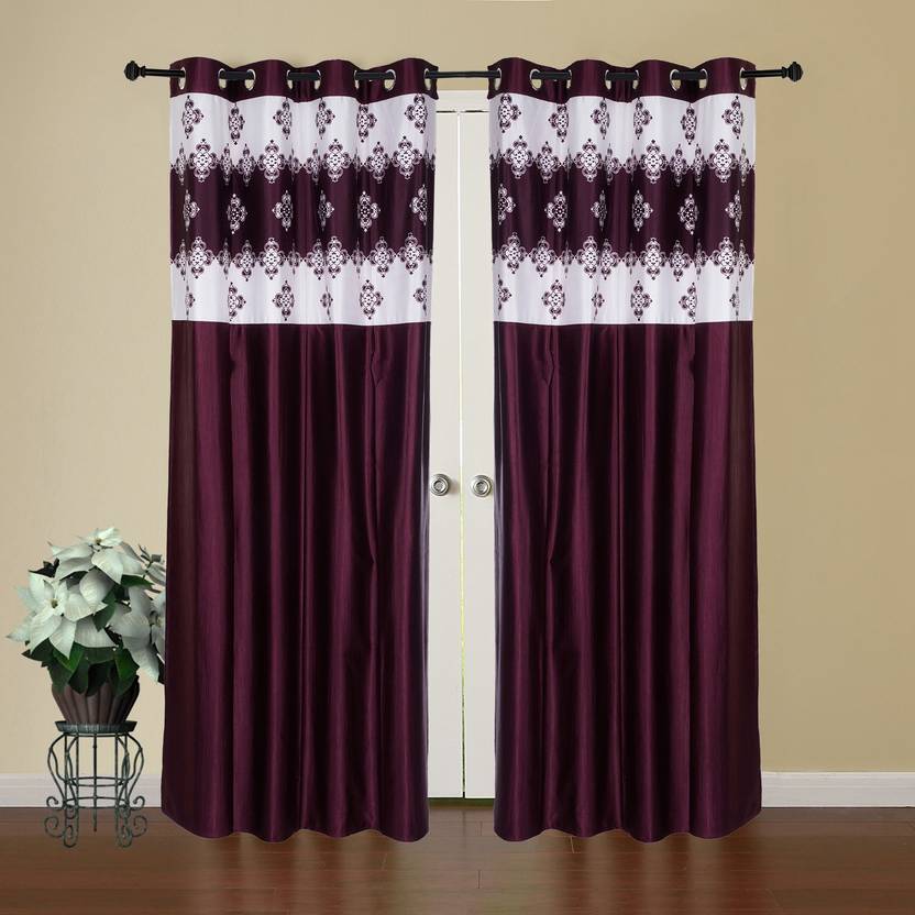 Vrs 214 Cm 7 Ft Polyester Long Door Curtain Pack Of 2 Vrs 214 Cm 7 Ft Polyester Long Door Curtain Pack Of 2 Abstract Purple