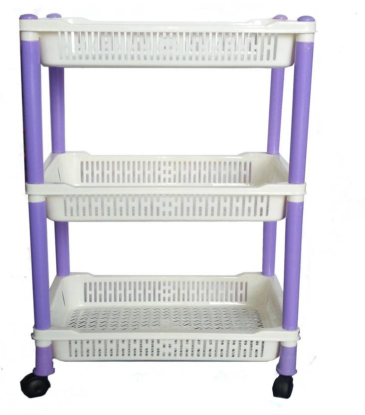 Jewel Safari 3 Shelf Multipurpose Foldable Kitchen Storage Trolley