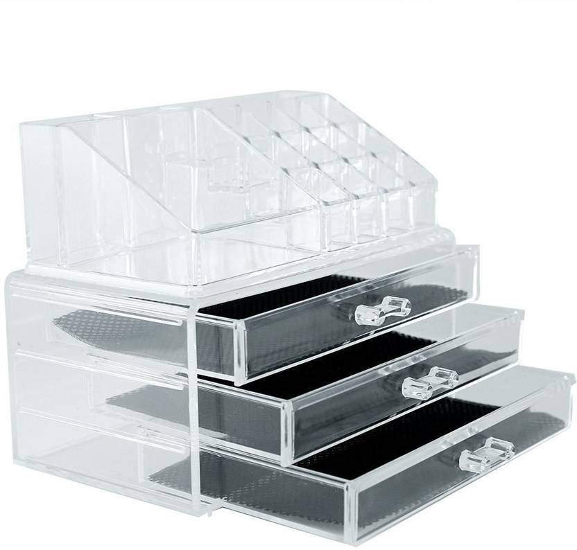 Vishal Smart Mall Acrylic Cosmetic Organizer 3 Drawer Jewellery
