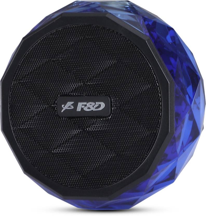F D W 3 Bluetooth Speaker Blue Black, Mono Channel
