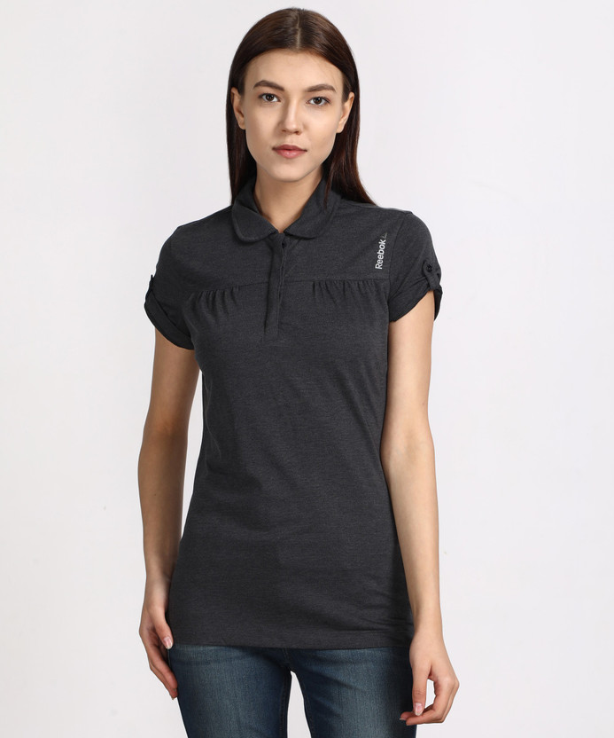 reebok polo shirts womens grey