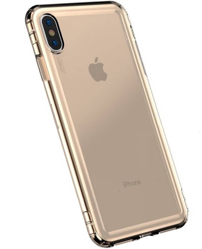 Midkart Back Cover for iPhone XS MAX (6.5 Inches) Air Bag Transparent Gold Case Anti Yellowing, 360 & Lens Protection (Gold Transparent, Shock Proof, ...