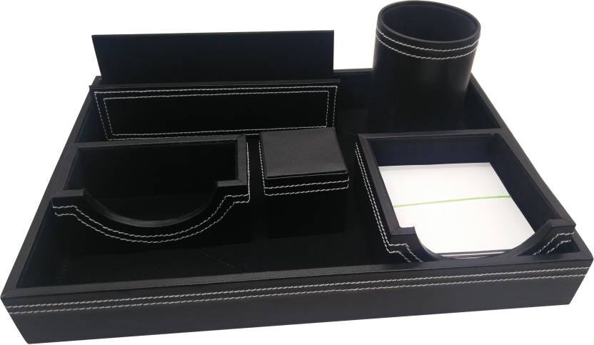 Flipkart Com Essart 6 Compartments Faux Leather Desk Set Desk Set