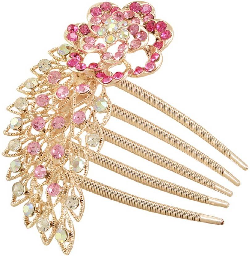 Vorra Fashion Bridal Wedding Peacock Style Rhinestone Decorated
