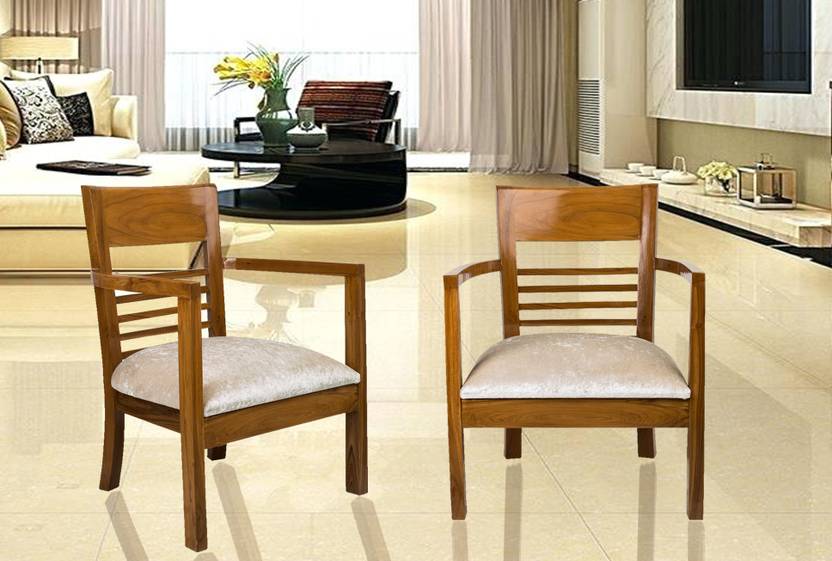 Dzyn Furnitures Spring Gold Solid Wood Living Room Chair In Dzyn Furnitures Spring Gold Solid Wood Living Room Chair