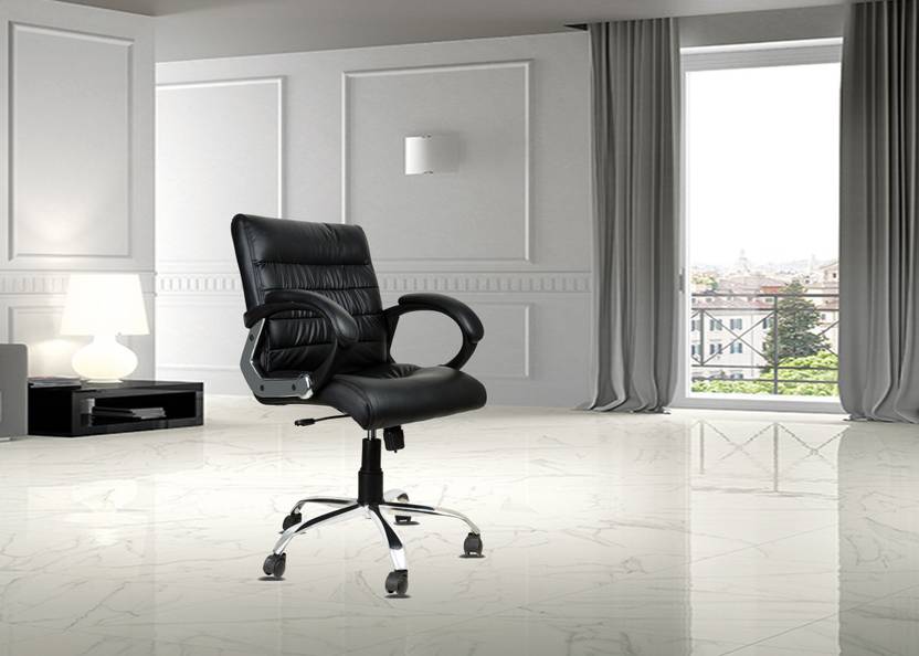 Dzyn Furnitures Newton In Black Leatherette Office Conference Chair