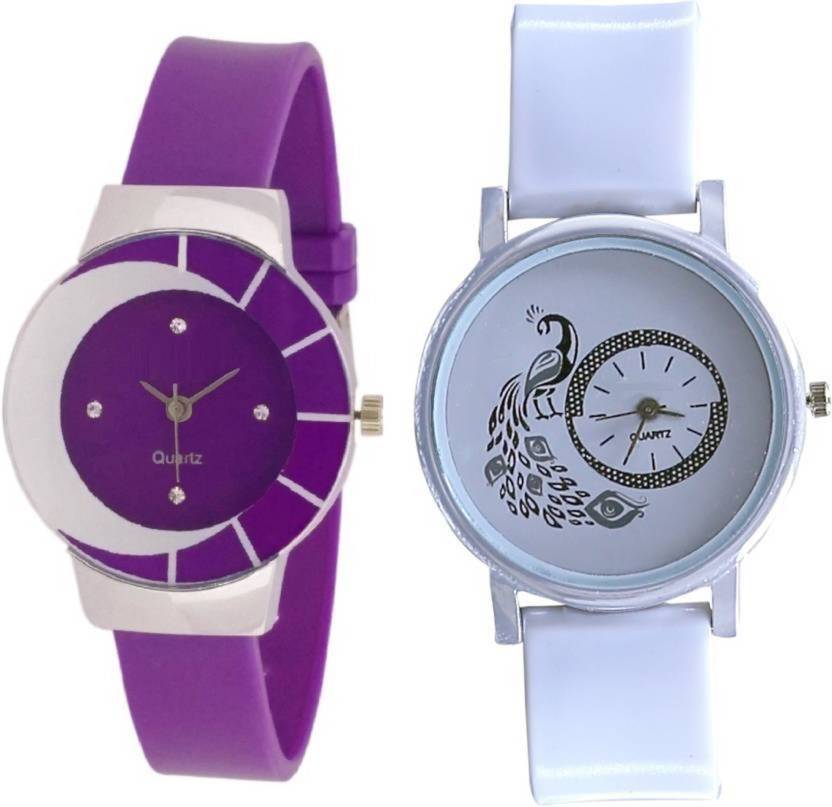 Ethrex Traders White Purple Different Design Beautiful Watch