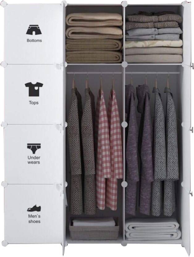 House Of Quirk Portable Closet Clothes Wardrobe Bedroom Storage House Of Quirk Portable Closet Clothes Wardrobe Bedroom Storage Organizer With Doors 12 Cube 2 Hanger Black Pp Collapsible Finish Color