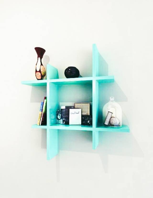 Martemporium Beautiful Wall Shelf Wooden In India Martemporium Beautiful Wall Shelf Wooden Number Of Shelves 1 Blue