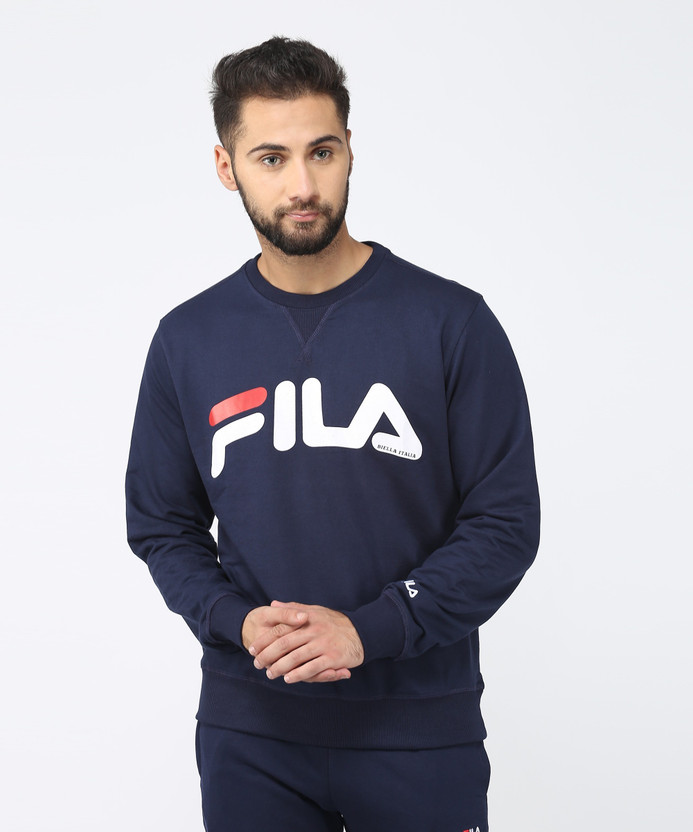 FILA Full Sleeve Solid Men Sweatshirt 