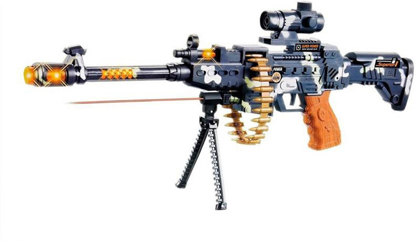 AA Musical Army Style Toy Gun for Kids with Music, Lights and Laser Light (Multicolor) Guns & Darts(Multicolor)
