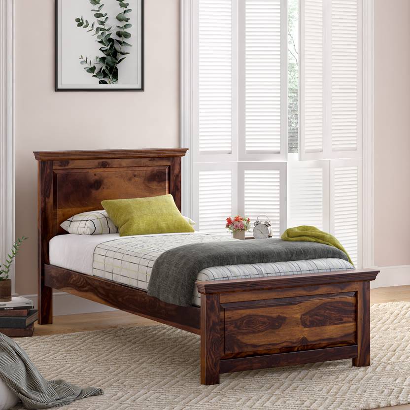 Flipkart Perfect Homes PureWood Sheesham Single Bed Price in India Buy Flipkart Perfect Homes