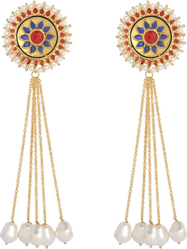 Flipkart Accessher Oversized Studs Meenakari Flipkart Accessher Oversized Studs Meenakari Enamel Br Stud Earring Online At Best Prices In India