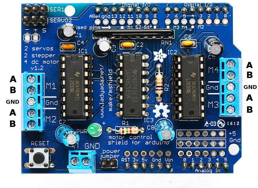2PCS New Motor Drive Shield Expansion Board L293D for Arduino Mega UNO Due M21