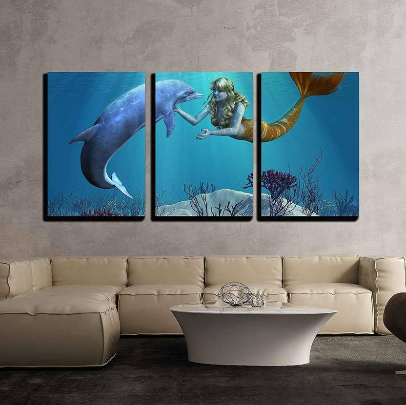 Paper Plane Design 3 Piece Wall Art Gold Color Abstract Artwork