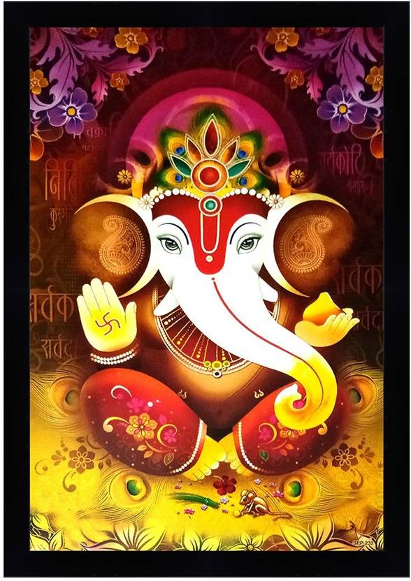 Vintan Lord Ganesha Ganpati Uv Effect Non Breakabel Acrylic Glass