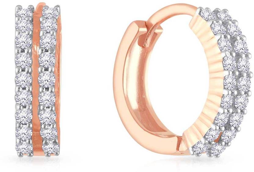 Malabar Gold And Diamonds 82plbali0034dz Rose 18kt Hoop Earring