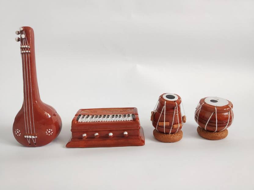 Spk Decorative Hand Made Miniature Musical Instrumentsi Terracotta