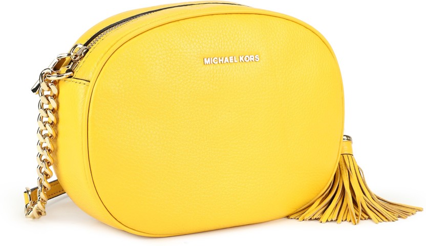 mk yellow sling bag