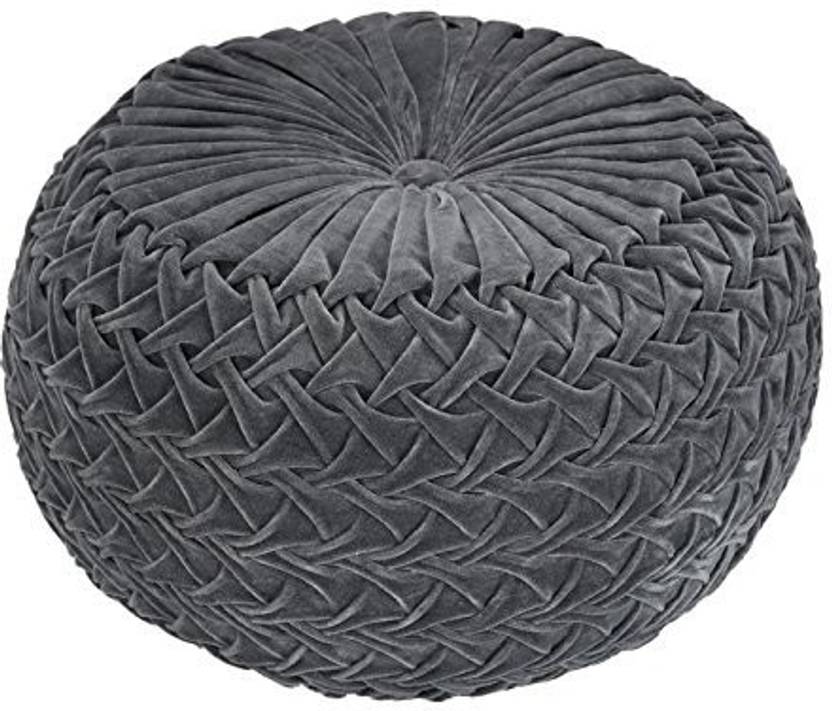 Nestroots Pouffe Ottoman Footrest Velvet Grey For Living Room Nestroots Pouffe Ottoman Footrest Velvet Grey For Living Room Stool Black