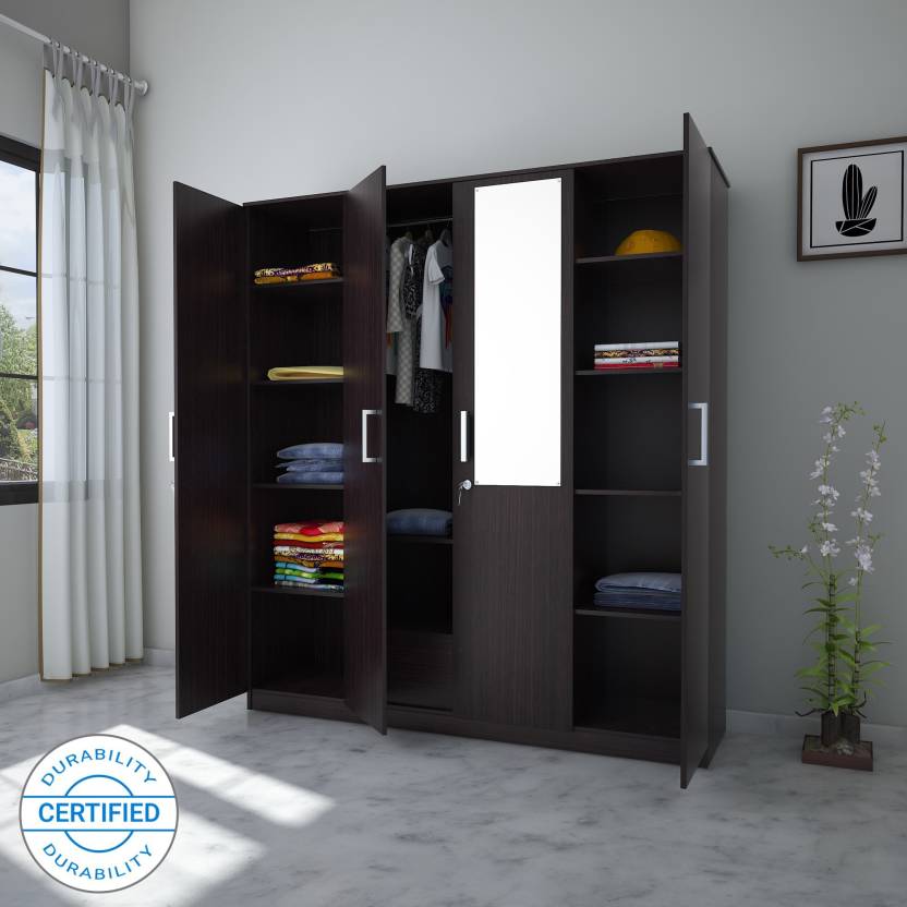 Flipkart Perfect Homes Julian Engineered Wood 4 Door Wardrobe